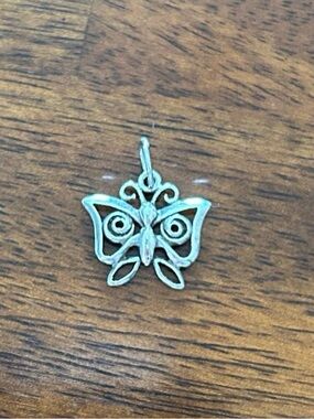 Sterling Silver Butterfly Pendant Necklace Charm - Silver